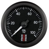 Autometer Stack 52mm 0-100 PSI 1/8in NPTF (M) Mechanical Oil Pressure Gauge - Black thumbnail 2