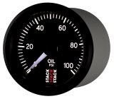 Autometer Stack 52mm 0-100 PSI 1/8in NPTF (M) Mechanical Oil Pressure Gauge - Black thumbnail 9