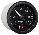 Autometer Stack 52mm -1 to +2 Bar T-Fitting 0.187in Barb (M) Mechanical Boost Pressure Gauge - Black thumbnail 7