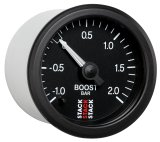 Autometer Stack 52mm -1 to +2 Bar T-Fitting 0.187in Barb (M) Mechanical Boost Pressure Gauge - Black thumbnail 8