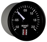 Autometer Stack 52mm -1 to +2 Bar T-Fitting 0.187in Barb (M) Mechanical Boost Pressure Gauge - Black thumbnail 9