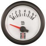 Autometer Stack 52mm 0-7 Bar M10 Male Electric Oil Pressure Gauge - White thumbnail 1