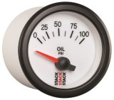 Autometer Stack 52mm 0-100 PSI 1/8in NPTF Electric Oil Pressure Gauge - White thumbnail 7