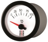Autometer Stack 52mm 0-100 PSI 1/8in NPTF Electric Oil Pressure Gauge - White thumbnail 9