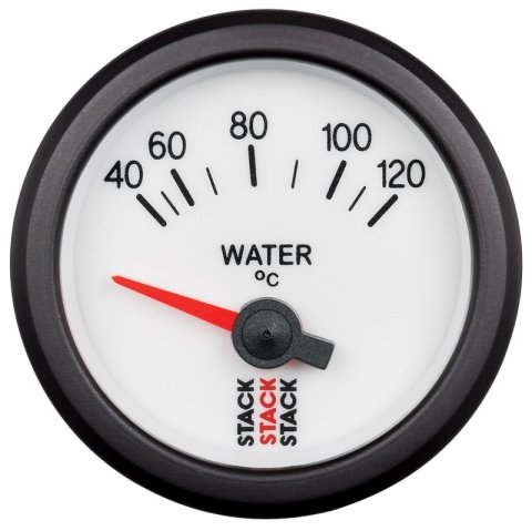 Autometer Stack 52mm 40-120 Deg C M10 Male Electric Water Temp Gauge - White thumbnail 1