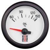 Autometer Stack 52mm 60-150 Deg C M10 Male Electric Oil Temp Gauge - White thumbnail 1