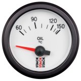 Autometer Stack 52mm 60-150 Deg C M10 Male Electric Oil Temp Gauge - White thumbnail 2