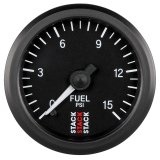 Autometer Stack 52mm 0-15 PSI 1/8in NPTF Male Pro Stepper Motor Fuel Pressure Gauge - Black thumbnail 1