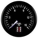 Autometer Stack 52mm 0-15 PSI 1/8in NPTF Male Pro Stepper Motor Fuel Pressure Gauge - Black thumbnail 3