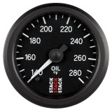 Autometer Stack 52mm 140-280 Deg F 1/8in NPTF Male Pro Stepper Motor Oil Temp Gauge - Black thumbnail 1