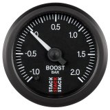 Autometer Stack 52mm -1 to +2 Bar (Incl T-Fitting) Pro Stepper Motor Boost Pressure Gauge - Black thumbnail 1