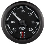Autometer Stack 52mm -1 to +2 Bar (Incl T-Fitting) Pro Stepper Motor Boost Pressure Gauge - Black thumbnail 2