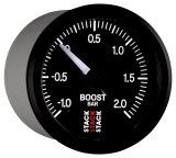 Autometer Stack 52mm -1 to +2 Bar (Incl T-Fitting) Pro Stepper Motor Boost Pressure Gauge - Black thumbnail 9