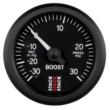 Autometer Stack 52mm -30INHG to +30 PSI (Incl T-Fitting) Pro Stepper Motor Boost Press Gauge - Black thumbnail 2