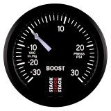 Autometer Stack 52mm -30INHG to +30 PSI (Incl T-Fitting) Pro Stepper Motor Boost Press Gauge - Black thumbnail 3