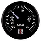 Autometer Stack 52mm -30INHG to +30 PSI (Incl T-Fitting) Pro Stepper Motor Boost Press Gauge - Black thumbnail 4
