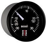 Autometer Stack 52mm -30INHG to +30 PSI (Incl T-Fitting) Pro Stepper Motor Boost Press Gauge - Black thumbnail 6