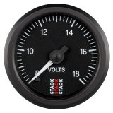 Autometer Stack 52mm 8-18V Pro Stepper Motor Battery Voltage Gauge - Black thumbnail 1