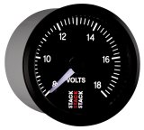 Autometer Stack 52mm 8-18V Pro Stepper Motor Battery Voltage Gauge - Black thumbnail 7