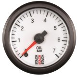 Autometer Stack 52mm 0-7 Bar M10 Male Pro Stepper Motor Oil Pressure Gauge - White thumbnail 1