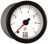 Autometer Stack 52mm 0-7 Bar M10 Male Pro Stepper Motor Oil Pressure Gauge - White thumbnail 5