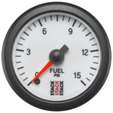 Autometer Stack 52mm 0-15 PSI 1/8in NPTF Male Pro Stepper Motor Fuel Pressure Gauge - White thumbnail 2