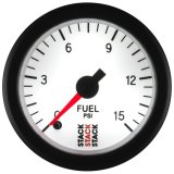 Autometer Stack 52mm 0-15 PSI 1/8in NPTF Male Pro Stepper Motor Fuel Pressure Gauge - White thumbnail 3