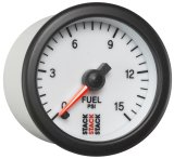 Autometer Stack 52mm 0-15 PSI 1/8in NPTF Male Pro Stepper Motor Fuel Pressure Gauge - White thumbnail 5