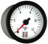 Autometer Stack 52mm 0-15 PSI 1/8in NPTF Male Pro Stepper Motor Fuel Pressure Gauge - White thumbnail 6