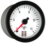 Autometer Stack 52mm 0-15 PSI 1/8in NPTF Male Pro Stepper Motor Fuel Pressure Gauge - White thumbnail 7