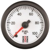 Autometer Stack 52mm 0-100 PSI 1/8in NPTF Male Pro Stepper Motor Fuel Pressure Gauge - White thumbnail 2