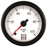 Autometer Stack 52mm 0-100 PSI 1/8in NPTF Male Pro Stepper Motor Fuel Pressure Gauge - White thumbnail 3