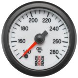 Autometer Stack 52mm 140-280 Deg F 1/8in NPTF Male Pro Stepper Motor Oil Temp Gauge - White thumbnail 1