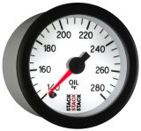 Autometer Stack 52mm 140-280 Deg F 1/8in NPTF Male Pro Stepper Motor Oil Temp Gauge - White thumbnail 2