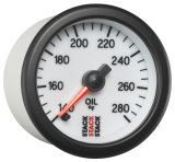 Autometer Stack 52mm 140-280 Deg F 1/8in NPTF Male Pro Stepper Motor Oil Temp Gauge - White thumbnail 3