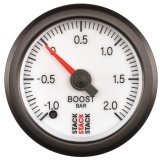 Autometer Stack 52mm -1 to +2 Bar (Incl T-Fitting) Pro Stepper Motor Boost Pressure Gauge - White thumbnail 1