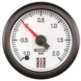 Autometer Stack 52mm -1 to +2 Bar (Incl T-Fitting) Pro Stepper Motor Boost Pressure Gauge - White thumbnail 2