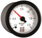 Autometer Stack 52mm -1 to +2 Bar (Incl T-Fitting) Pro Stepper Motor Boost Pressure Gauge - White thumbnail 6
