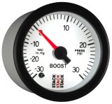 Autometer Stack 52mm -30INHG to +30 PSI (Incl T-Fitting) Pro Stepper Motor Boost Press Gauge - White thumbnail 5