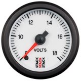 Autometer Stack 52mm 8-18V Pro Stepper Motor Battery Voltage Gauge - White thumbnail 2