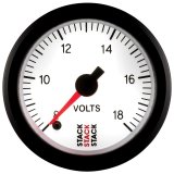 Autometer Stack 52mm 8-18V Pro Stepper Motor Battery Voltage Gauge - White thumbnail 3