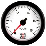 Autometer Stack 52mm 8-18V Pro Stepper Motor Battery Voltage Gauge - White thumbnail 4