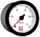 Autometer Stack 52mm 8-18V Pro Stepper Motor Battery Voltage Gauge - White thumbnail 5