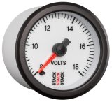 Autometer Stack 52mm 8-18V Pro Stepper Motor Battery Voltage Gauge - White thumbnail 7