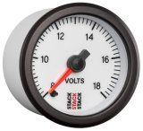 Autometer Stack 52mm 8-18V Pro Stepper Motor Battery Voltage Gauge - White thumbnail 8