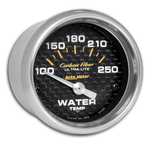 Autometer Carbon Fiber 52mm 100-250 Deg F Electronic Water Temp Gauge thumbnail 4