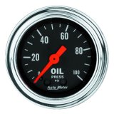 Autometer Traditional Chrome 2-1/16in 100 PSI Mechanical Oil Pressure Gauge thumbnail 2