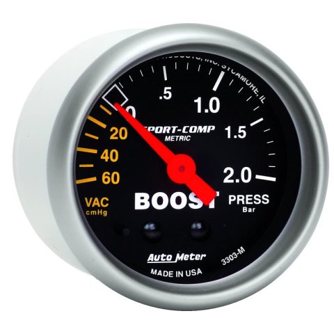 Autometer Sport-Comp 52mm 60cm/HG -2.0 Bar Mechanical Boost Gauge thumbnail 4