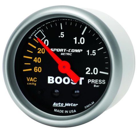 Autometer Sport-Comp 52mm 60cm/HG -2.0 Bar Mechanical Boost Gauge thumbnail 6