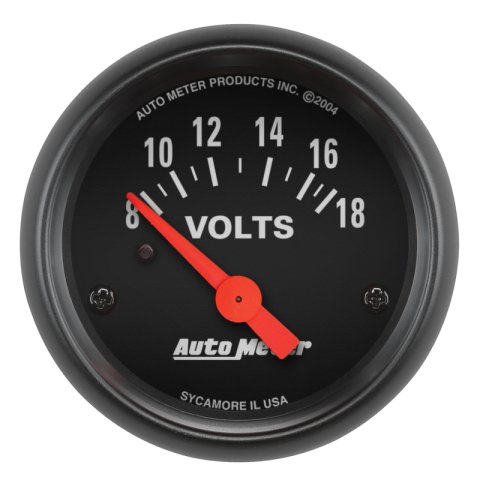 Autometer Z-Series 52mm 8-18 Volts Voltmeter Gauge thumbnail 3